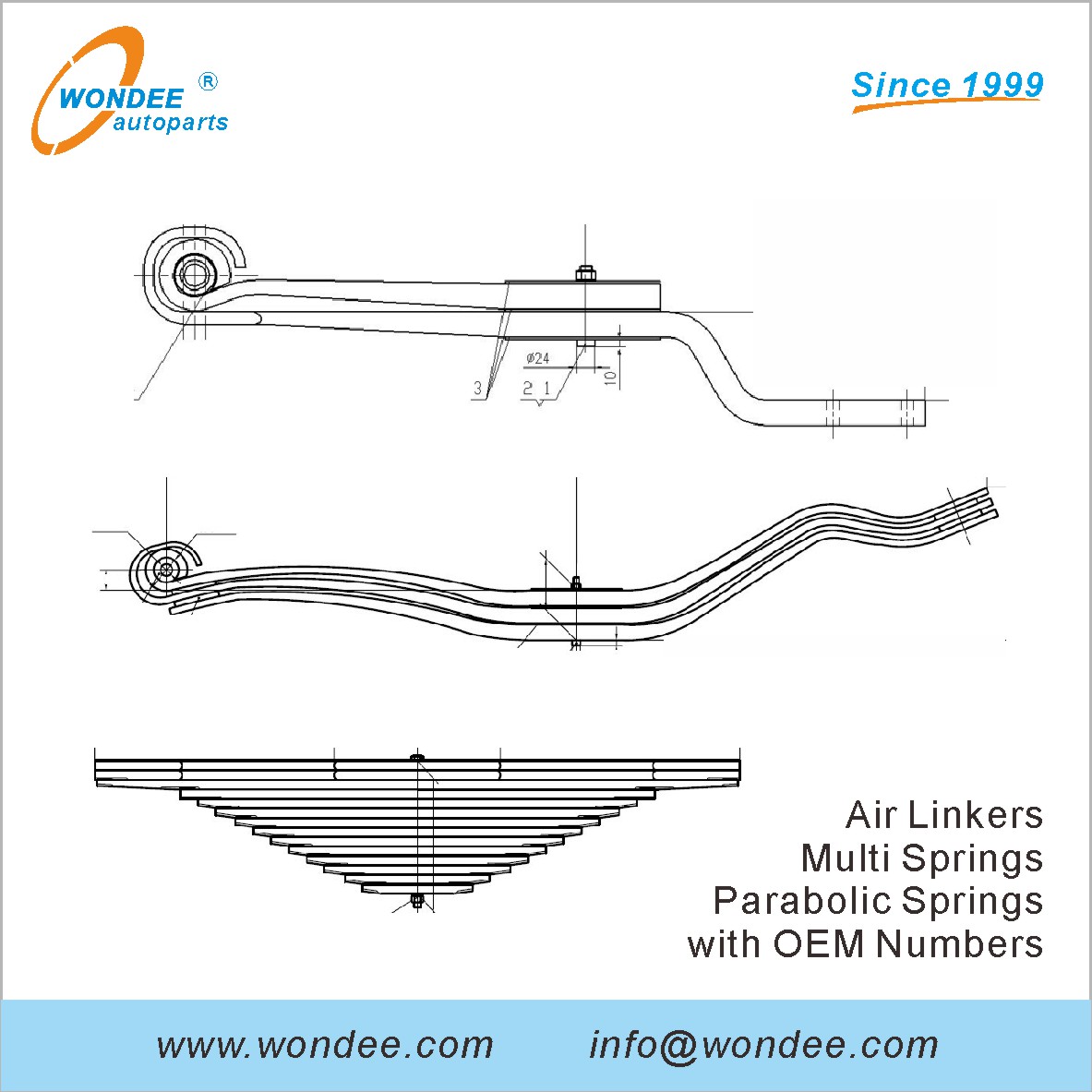 Número de OEM de diferente tipo OEM Springs Air Linkers para remolques y camiones